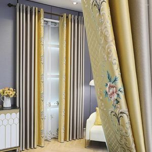 Tenda in stile cinese di lusso soggiorno camera da letto tende oscurante ad alta precisione ricamo in tessuto splicing atmosferico