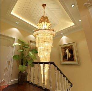 Chandeliers Large Gold Imperial K9 Crystal Chandelier For El Hall Living Room Staircase Hanging Pendant Lamp European Big Lighting