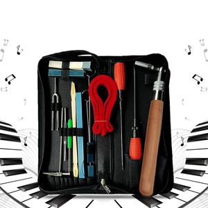 Kit di accordatura per pianoforte professionale portatile Set di strumenti per accordatore con manico in legno Chiave per accordatura fissa con borsa