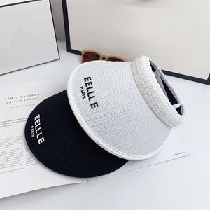 Fashion Sunshade Hat Headless Unisex Sun Hat Beach Sport Hats Designer Classic Seersucker Black and White Couple Two Color Visors