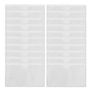 Jewelry Pouches 60Pcs Self-Adhesive Label Holder Card Pockets Clear Library Holders With Top Open For Index Cards