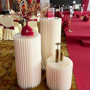 Christmas Decorations Cylindrical Paper Folding Wedding Flower Road Ornament ShopWindow Origami Decoration Cake Stand Dessert Table DIY Party Supplies 231113