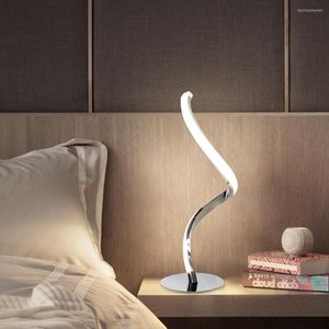 Tischlampen Moderne minimalistische LED-Spirallampe Touch-Dimmer Schlafzimmer Nacht Wohnzimmer Veranda Balkon Dekoration Innenbeleuchtung