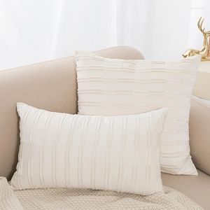 枕ノルディックグレーカバープリーツベルベット45x45/30x50リビングルームソファの家の装飾のためのネイビーの白い装飾枕