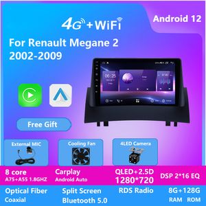 Android 12 8-kärnbil Video DVD-spelare för Renault Megane 2 GPS Navigation Entertainment System med Bluetooth WiFi