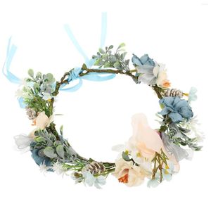 Dog Collars Retro Decor Simulation Flower Collar Headgear Floral Fabric Crown Vacation Puppy Pet