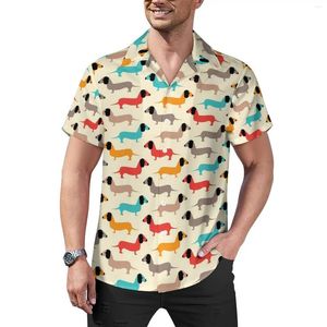 Camicie casual da uomo Camicette con stampa di cani da compagnia Uomo Cartoon Animal Estate Maniche corte Design Camicia da spiaggia oversize estetica Idea regalo