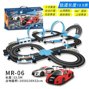 Diecast Model Sonic Storm Electric Remote Control Track Racing Double Roundabout Children s Car Railroad speeder Toys 231113