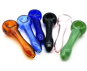 ACOOK 4 Inch Pipes Smoking Accessories Hookah Tobacco Spoon Colored Mini Glass Pipe Small Hand Pipes For Oil Burner Dab