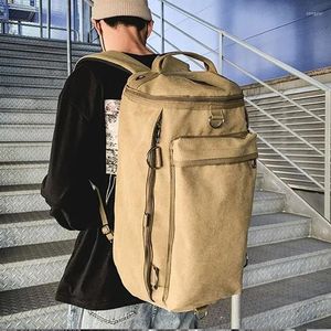 Plecak szkolna torba laptopa komputerowe plecaki Travel Outdoor Sport Cylinder Canvas