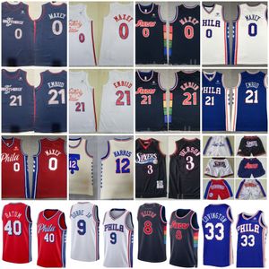 Uomo 21 Joel Embiid Maglie Basket 0 Tyrese Maxey Allen Iverson Tobias Harris DeAnthony Melton Batum Robert Covington Kelly Oubre Short La città dell'amore fraterno