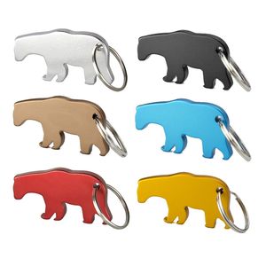 Bear Aluminium Alloy Beer Bottle Opener Keychain Key Tag Chain Ring Accessories Wholesale LX5546