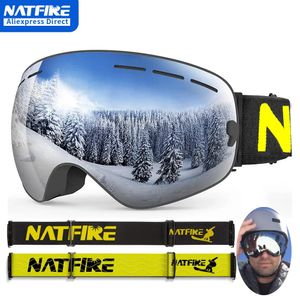 Skidglasögon Ski Goggles Anti Fog Winter Snow Sports Goggles med UV -skydd för män Kvinnliga ungdomar utbytbara lins snowboardglasögon 231113