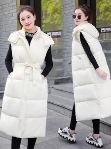 Gilet da donna invernale di media lunghezza coreano sciolto addensato gilet senza maniche cappotto soffice morbido donna alla moda versatile elegante