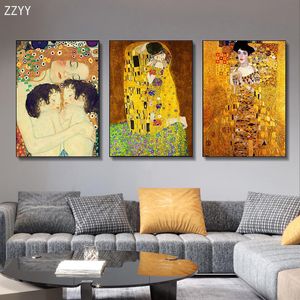 Gustav Klimt Classic Art Work Trabalho de tela Poster doloroso de petróleo e impressão de arte da parede para decoração da sala de estar (sem quadro)