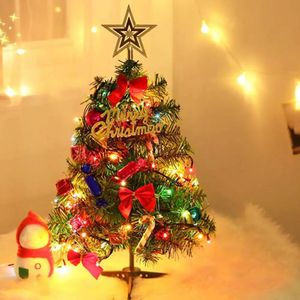 Christmas Decorations 304560CM Tabletop Artificial Tree with LED Lights Navidad Xmas Trees Ornaments Gifts Festival Supplies for Home 231113