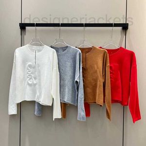 Maglioni da donna Designer 23 Inizio autunno Nuovo stile casual Totem Floccaggio Girocollo Manica lunga Scollo Filo Camicia in maglia per donna 1G5C