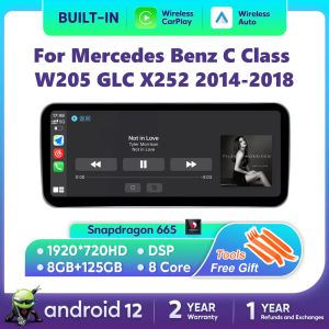 car dvd Android 12 CarPlay For Mercedes Benz C Class W205 GLC X253 2014-2018 Car Multimedia Navigation GPS SWC DSP 4G WiFi