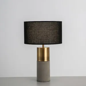 Bordslampor LED Betong Modern Lamp Desk Light Shade Fabric Ball For Bedroom vardagsrum Golvbäddsdesigner