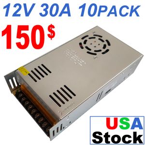12V 30A Switching Power Supply 110-240 Volt AC/DC 360W Universal Regulated Switching Transformer Adapter Driver for 3D Printer CCTV Radio LED Strip Lights usastar