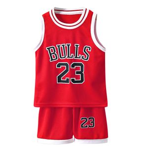 Kleidungsstücke Kinder Sommer Schnelldrinier Basketball Sportbekleidung Kurzarm Tshirtsvestshort Hosen 2pcs Anzüge 412 Jahre Jungen Mädchen Kleidung 230413