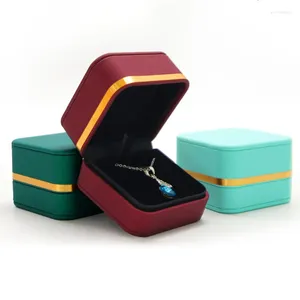 Jewelry Pouches High End Pendant Necklace Box Gift Packaging Luxurious PU Leather Bead Treasure