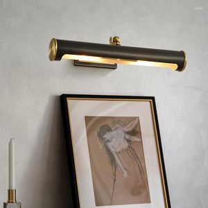 Wall Lamp 35cm Light Adjustable Copper Mirror Bedside Lights American Pure Frame 110-240v Vanity