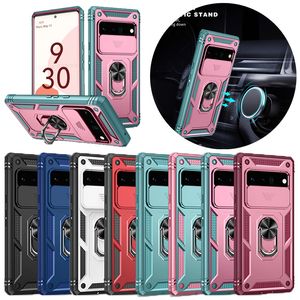 Designer Slide Camera Cover Cell Phone Cases For Google Pixel 6 8 Pro Heavy Duty Shockproof Magnetic Kickstand Full Protection Phone Case Shell
