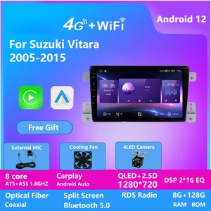 자동차 비디오 DVD 플레이어 Suzuki Vitara 2005-2015 내비게이션 GPS 라디오 IPS Playstore Bluetooth Carplay 용 자동차 비디오 DVD 플레이어 안드로이드 멀티미디어 스테레오