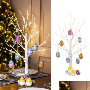 その他のお祝いのパーティー用品62cmバーチツリーLED LED LED LED LIGHT EASTER DECORATION for Home Egg Ornaments Soif Drop Delivery Gard