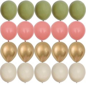 Party Decoration 15/20pcs 10inch Balloons Vintage Pink Green Series Balloon Set For Happy Birthday Wedding Anniversary Supplies