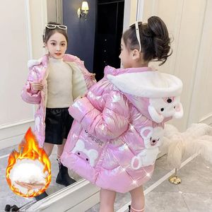 Para baixo casaco meninas inverno algodão casaco coreano moda infantil para baixo casaco de algodão crianças jaquetas para meninas roupas meninas 7 9 10 11 12 anos 231113