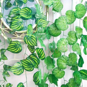 Decorative Flowers Artificial Plant Fake Ivy Leaves Garland Greenery Garlands Hanging Vine Wedding Wall Party Room Home Decor