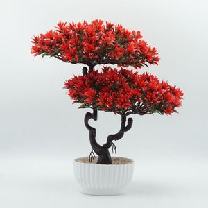 Decorative Flowers Decor Plantas Artificial Plants Bonsai Small Tree Pot Fake Potted Ornaments For Home Garden Room Christmas Decoration