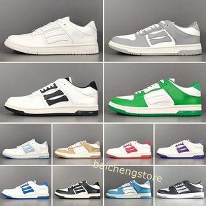 2023 Fashion Skel Top Low Casual Shoes Hand-Cut Hi Leather Skeleton Sports Trainers Blue Red Black Green Grey Outdoor Sneakers With Original Box 35-44 B5