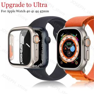 Weiteres Mode-Accessoires PC Firm Cover Glass+Case für Apple Watch 8 7 41mm 45mm Upgrade auf Apple Watch Ultra 49mm Exterieur für iwatch 8 7 40mm 44mm J230413