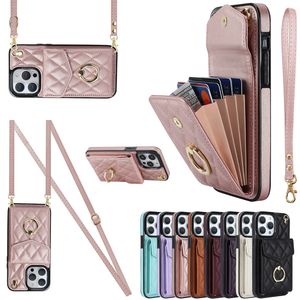 Pple 14 Moda Kartı Koruma Kılıfı Yeni Crossbody Telefon Kılıfı için uygun 15 Telefon Deri Kılıfı