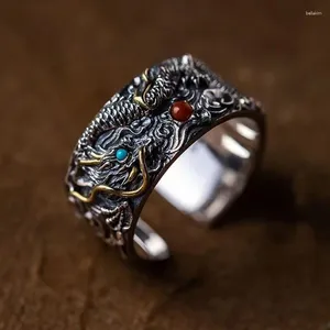 Cluster-Ringe YS Pixiu Bronzemünze Vintage-Ring Live-Design trendige und personalisierte skulpturale Herren Vielseitig