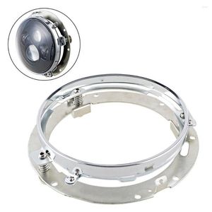 Beleuchtungssystem 7 Zoll Schwarz/Chrom Runde LED-Scheinwerferadapter-Montageringhalterung für Touring Softail FLD