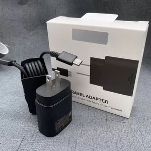 25W Tipo-C USB-C Carregador de parede PD Super Adaptador de carregamento rápido com cabo Tipo C para Samsung Galaxy S21 S20 Nota 20 Nota 10 Android Smartphones JTD