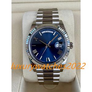 Designer Watch 41mm Blue Roamn Dial Automatic Mechanical Sapphire Glass Stainless Steel President Wristwatch Montre De Luxe