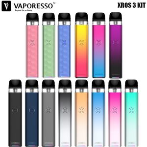 Vaporesso XROS 3 Kit 1000mAh Bateria 2ml Top Filling Xros Pod Cartucho 0.6ohm Malha Bobina Cigarro Eletrônico MTL Vape Kit Autêntico