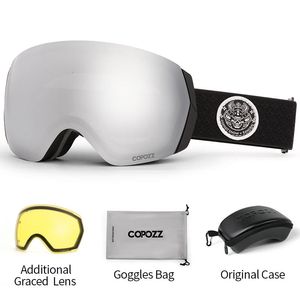 Kayak Gözlüğü Copozz Marka Profesyonel Kayak Gözlüğü Çift Katmanlar Anti-Fog UV400 Erkek Kadın Kış Snowmobile Eyewear Snowboard Spor Gözlük 231113