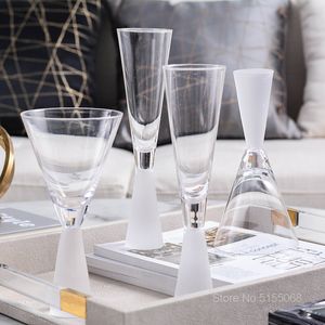 Tumblers Light Luxury Frosted White Crystal Champagne Coupes Matte Senior Restaurant Banquet Wine Glass Свадебный тост кубок аперитиф 230413