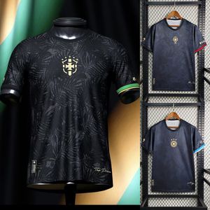 2023 2024 Hayranlar Oyuncu Arjantin Portekiz Brezilya Futbol Formaları Siu La Pulga Jersey Özel Saka Rice Messise Siyah Gömlek Üniformaları