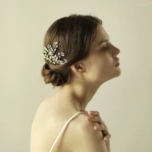 Haarspangen O836 Exquisite Hochzeit Brautkamm Klarer Kristall Handgefertigte Legierung Brautjungfer Kopfschmuck Frauen Ehezubehör