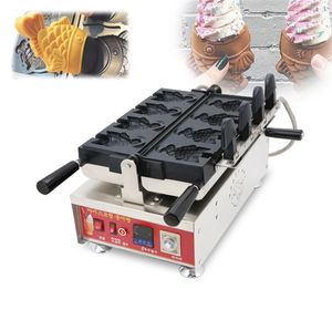 Processamento de alimentos Fish Shape Shape Waffle Baker fabricante elétrico Taiyaki Machine Summer quente