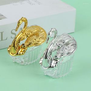 Present Wrap 1pc Creative Gold Silver Swan Wedding Favor Boxes Little Candy Box Birthday Party Supplies
