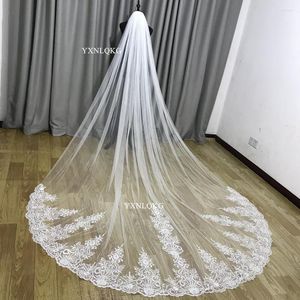 Bridal Veils Veu De NoivHigh Quality Cathedral Lace Wedding Veil White Ivory 3M With Comb Long For Bride Accessories