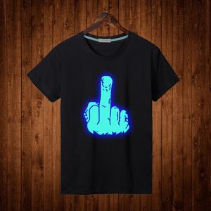 T-shirty T-shirty T Shirt Midding Finger Mode Mens Kobiety Czarny kolor gest Noctilucent T Shirt TOP TEES O DECK BAWIEDOWY Ubrania unisex 230413